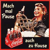 Cola-Werbung von 1955: Über die gesundheitlichen Risiken von süßen Erfrischungsgetränken wird immer mehr bekannt (Foto: Coca Cola)