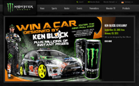 Website von Monster: Sportler im Dienste des "meanest energy supplement on the planet"